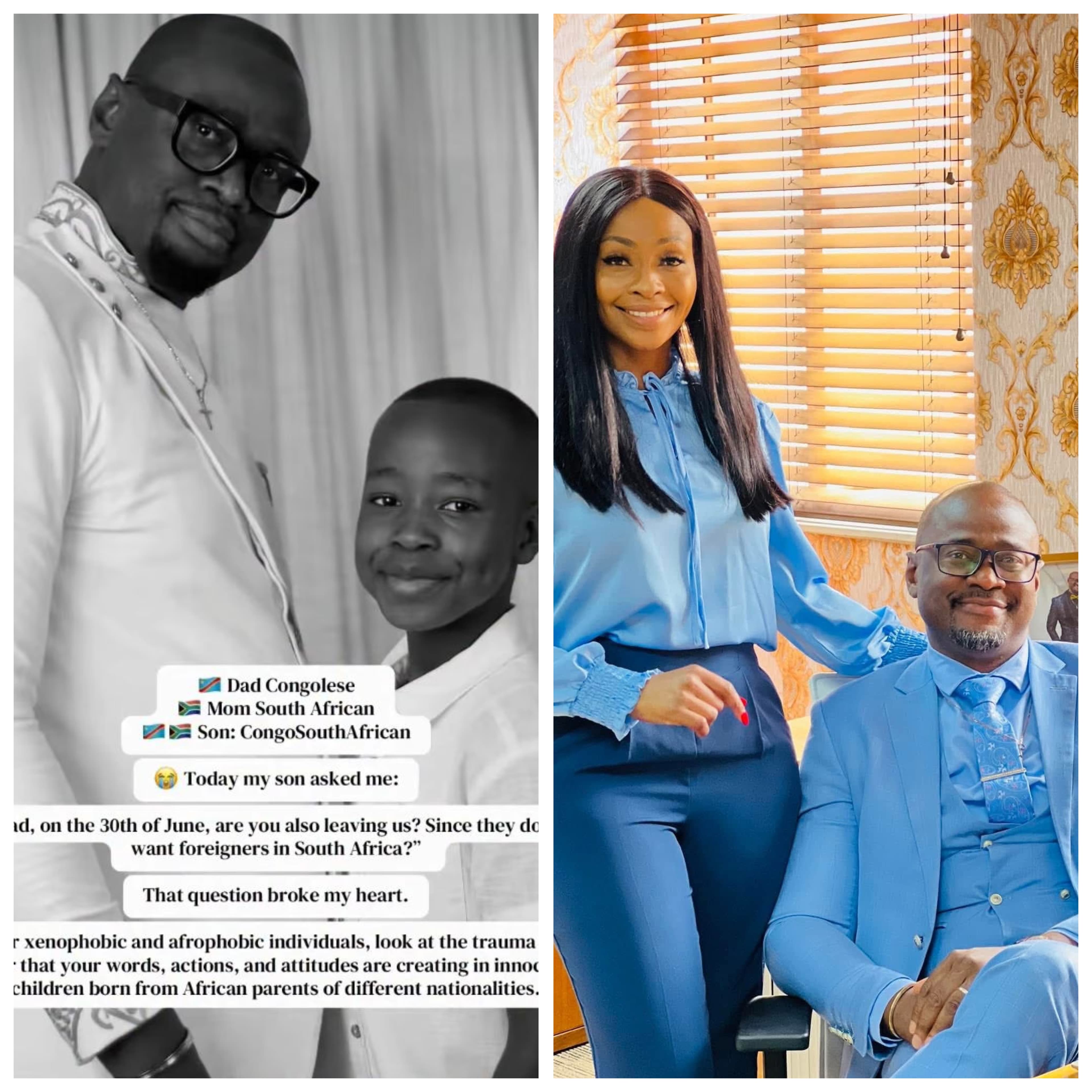 Dad, are you also leaving us? Congolese man married to South African woman addresses xenophobic individuals after his son's heartbreaking question